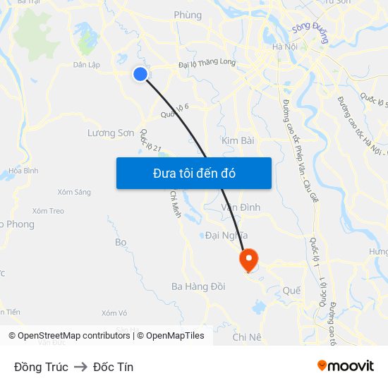 Đồng Trúc to Đốc Tín map