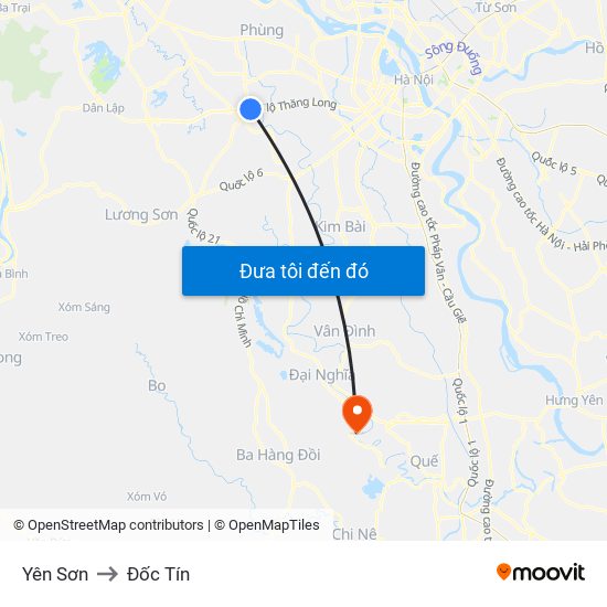 Yên Sơn to Đốc Tín map