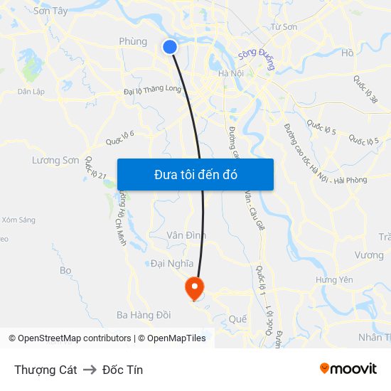 Thượng Cát to Đốc Tín map