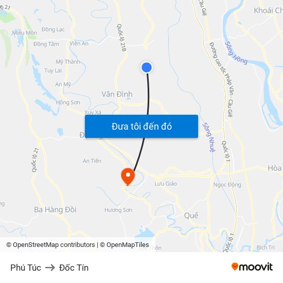 Phú Túc to Đốc Tín map