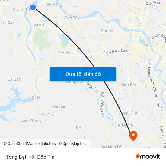 Tòng Bạt to Đốc Tín map