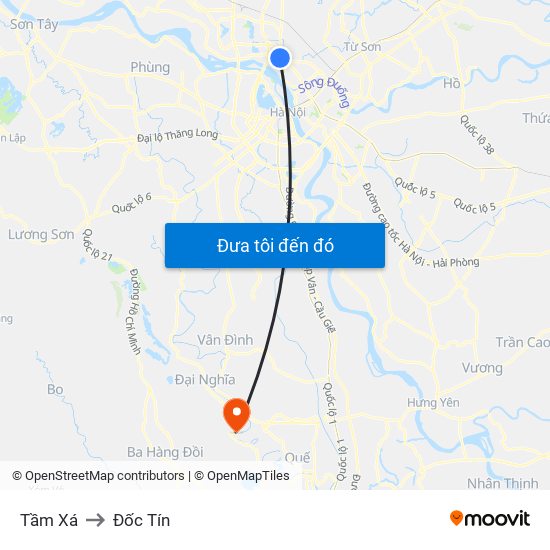 Tầm Xá to Đốc Tín map