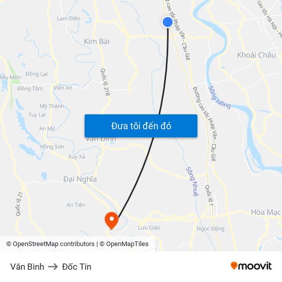 Văn Bình to Đốc Tín map