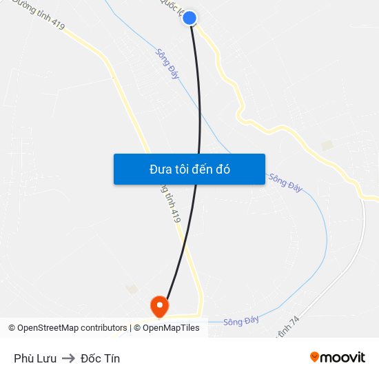 Phù Lưu to Đốc Tín map