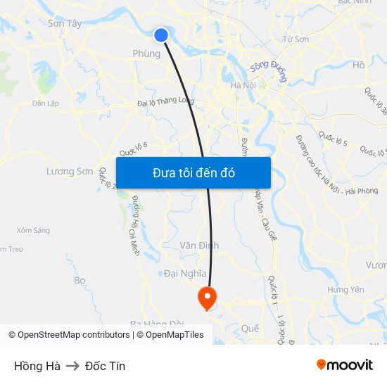 Hồng Hà to Đốc Tín map