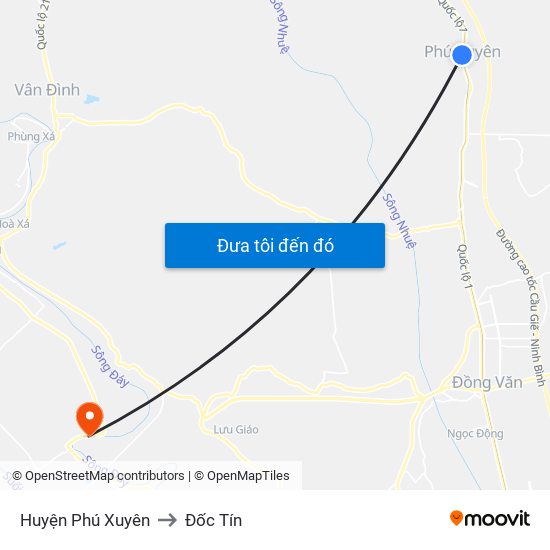 Huyện Phú Xuyên to Đốc Tín map