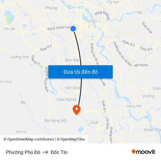 Phường Phú Đô to Đốc Tín map