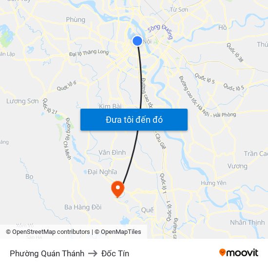 Phường Quán Thánh to Đốc Tín map