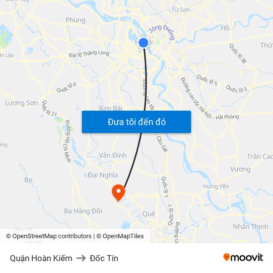 Quận Hoàn Kiếm to Đốc Tín map