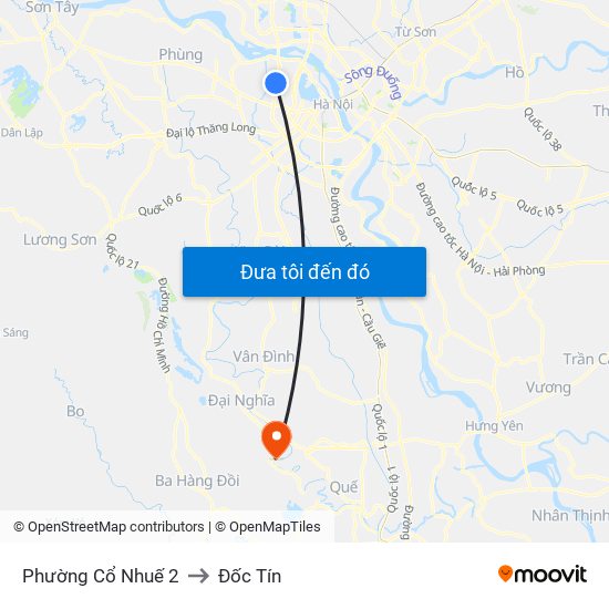 Phường Cổ Nhuế 2 to Đốc Tín map