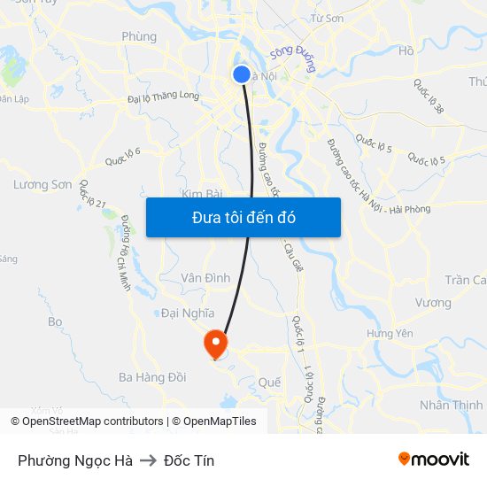 Phường Ngọc Hà to Đốc Tín map