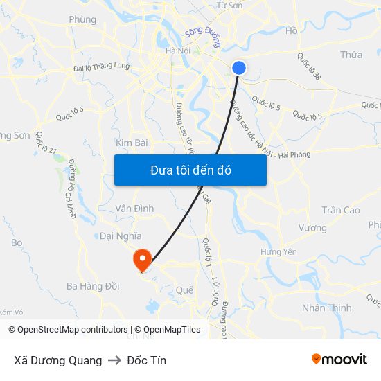 Xã Dương Quang to Đốc Tín map