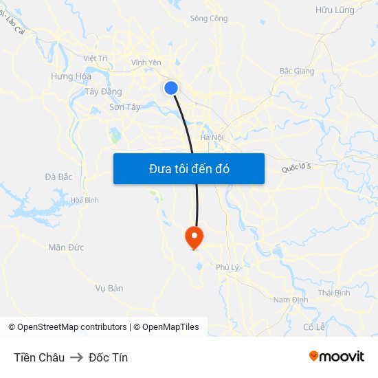 Tiền Châu to Đốc Tín map