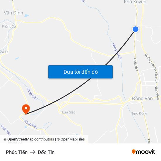 Phúc Tiến to Đốc Tín map