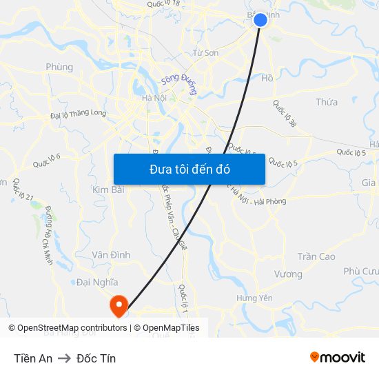 Tiền An to Đốc Tín map