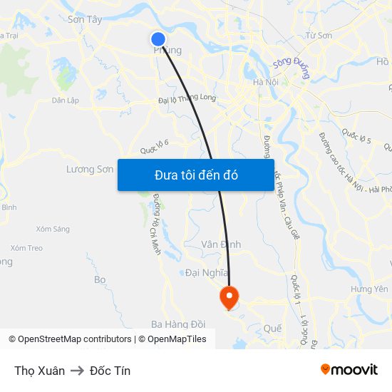 Thọ Xuân to Đốc Tín map