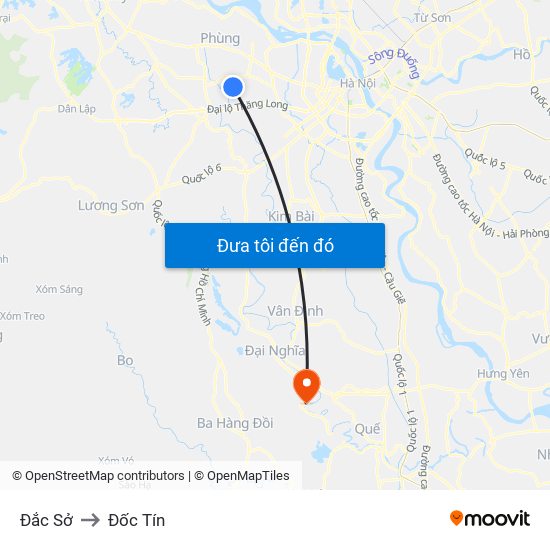 Đắc Sở to Đốc Tín map