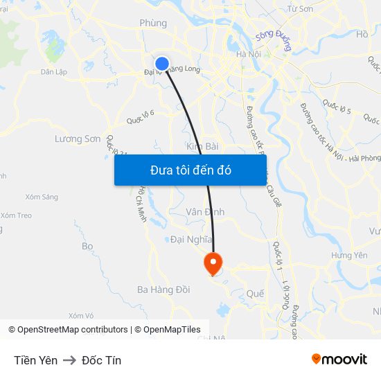 Tiền Yên to Đốc Tín map