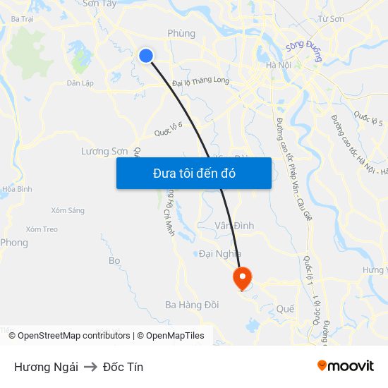 Hương Ngải to Đốc Tín map