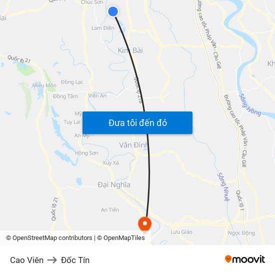 Cao Viên to Đốc Tín map