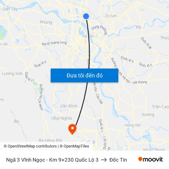 Ngã 3 Vĩnh Ngọc - Km 9+230 Quốc Lộ 3 to Đốc Tín map