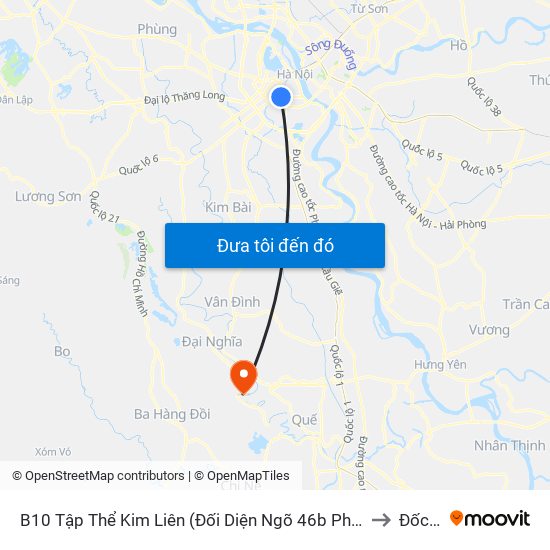 B10 Tập Thể Kim Liên (Đối Diện Ngõ 46b Phạm Ngọc Thạch) to Đốc Tín map