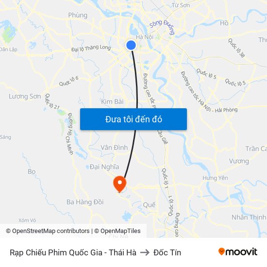 Rạp Chiếu Phim Quốc Gia - Thái Hà to Đốc Tín map