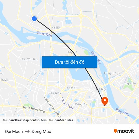 Đại Mạch to Đống Mác map