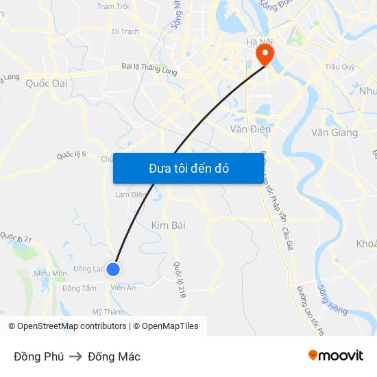 Đồng Phú to Đống Mác map