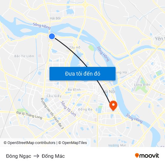 Đông Ngạc to Đống Mác map