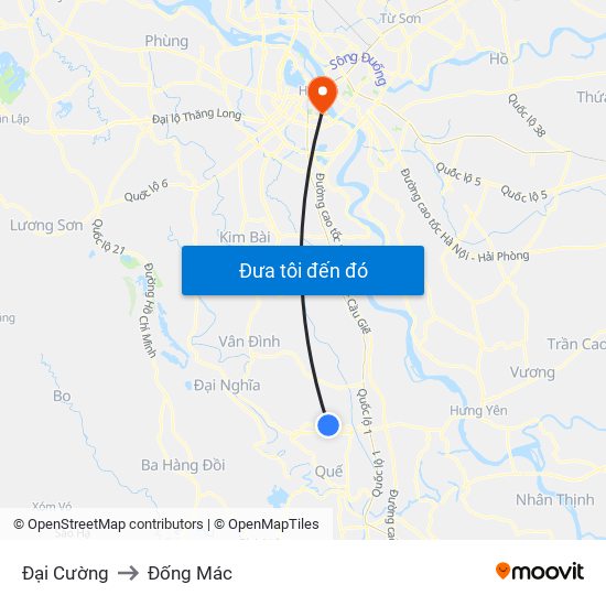 Đại Cường to Đống Mác map