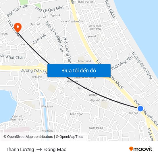 Thanh Lương to Đống Mác map