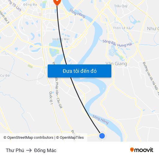Thư Phú to Đống Mác map