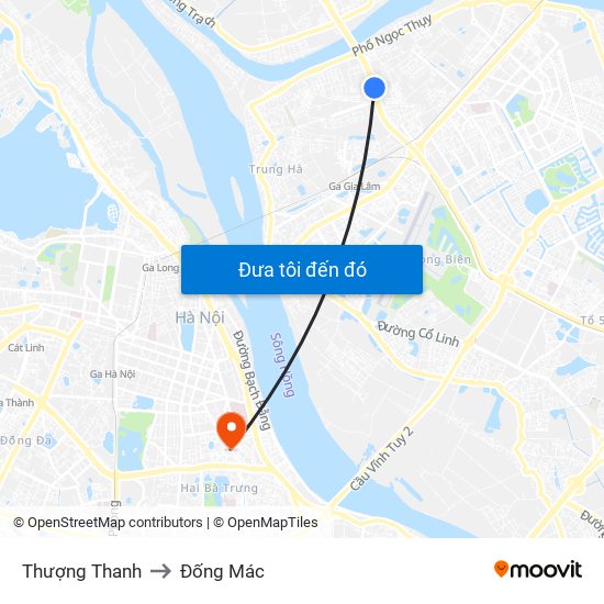 Thượng Thanh to Đống Mác map