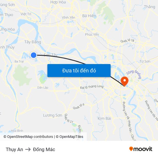 Thụy An to Đống Mác map