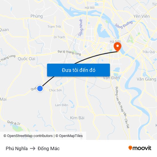 Phú Nghĩa to Đống Mác map