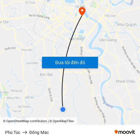 Phú Túc to Đống Mác map