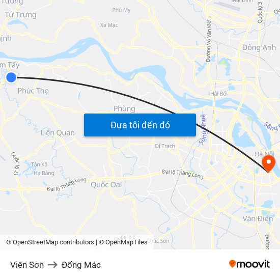Viên Sơn to Đống Mác map