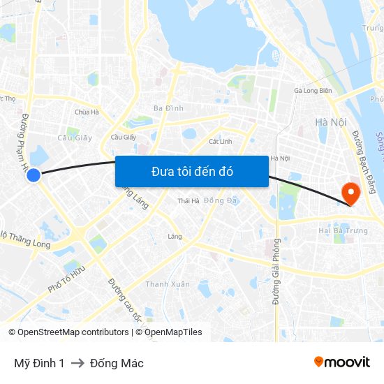 Mỹ Đình 1 to Đống Mác map
