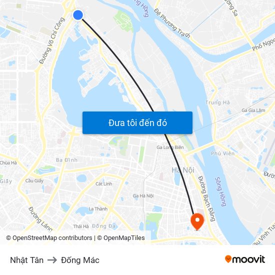 Nhật Tân to Đống Mác map