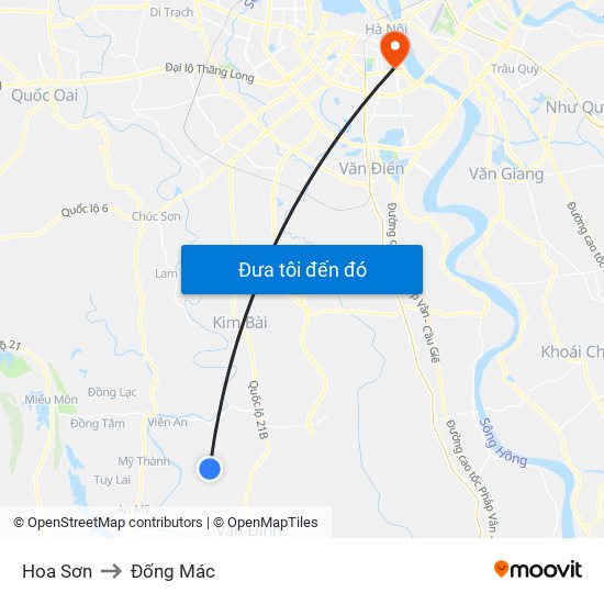 Hoa Sơn to Đống Mác map