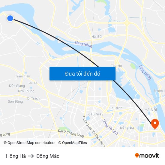 Hồng Hà to Đống Mác map