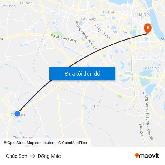 Chúc Sơn to Đống Mác map