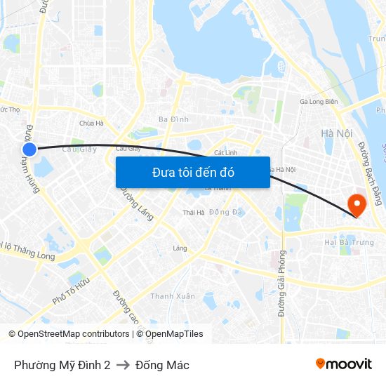 Phường Mỹ Đình 2 to Đống Mác map