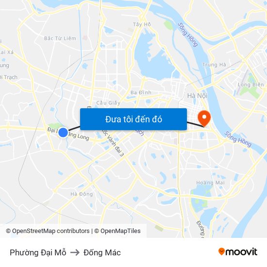 Phường Đại Mỗ to Đống Mác map