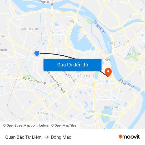 Quận Bắc Từ Liêm to Đống Mác map