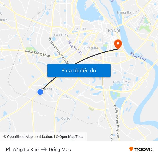 Phường La Khê to Đống Mác map