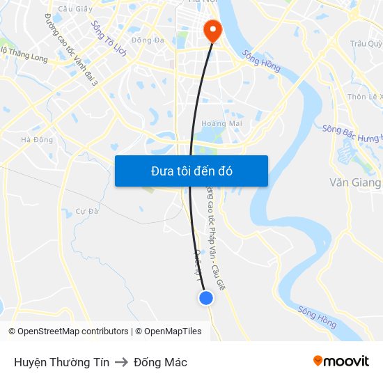 Huyện Thường Tín to Đống Mác map