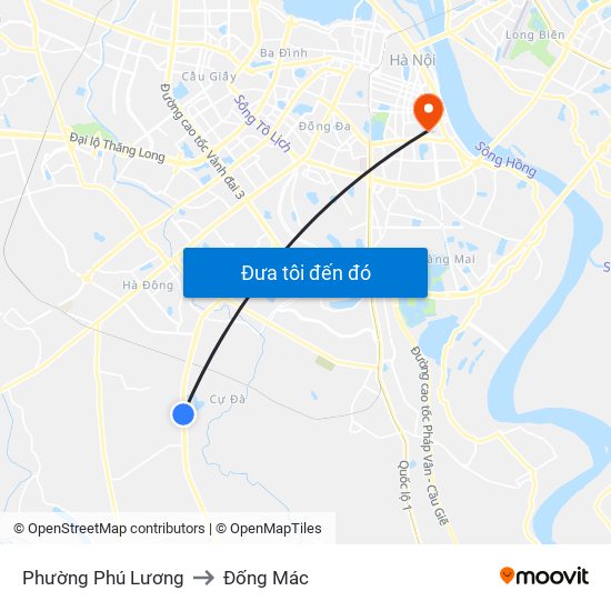 Phường Phú Lương to Đống Mác map