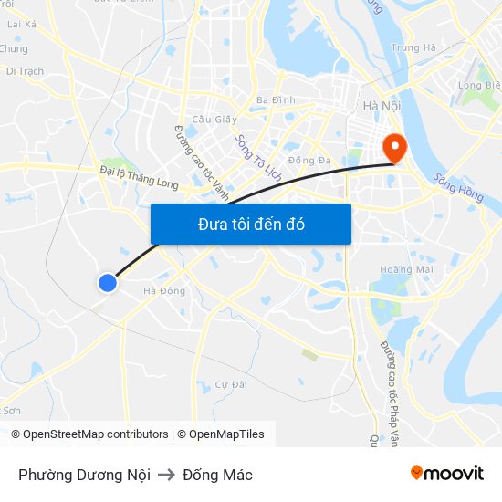Phường Dương Nội to Đống Mác map